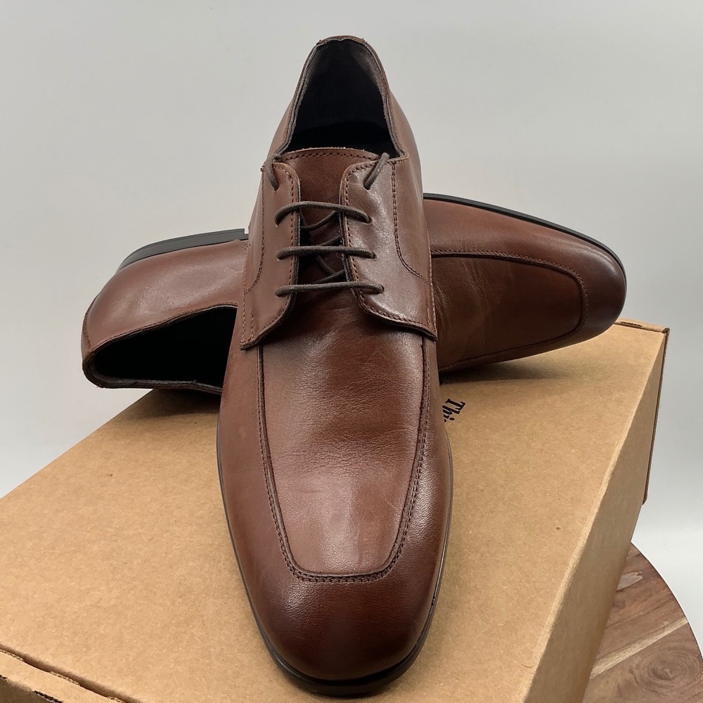 To boot New York Mens Brown Leather Ozzy Cap Toe Oxfords

 Dress Shoes Size 8M